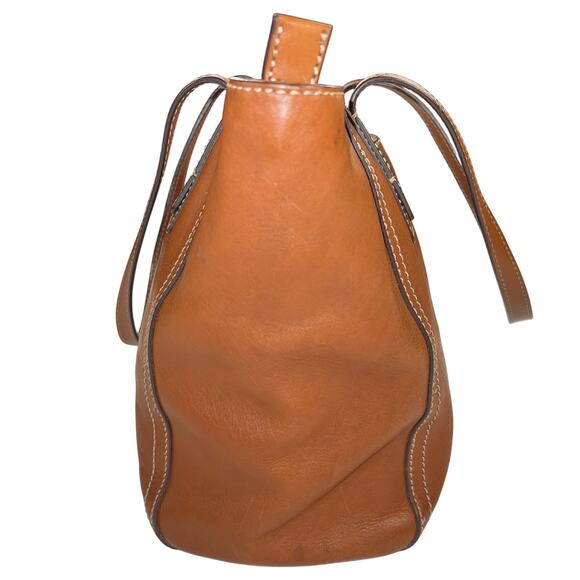 Fossil Emma Leather Tote Handbag Caramel Brown Large Capacity Laptop Zip Top - Picture 5 of 16